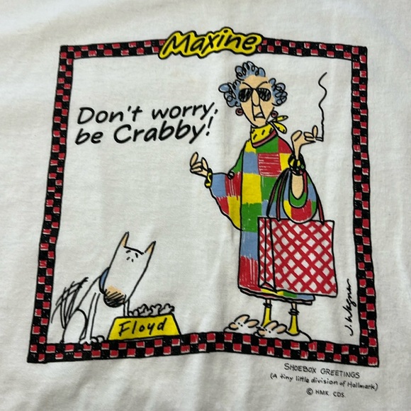 Shoebox Greetings Tops - Vtg Shoebox Greetings MAXINE shirt DONT BE CRABBY Joke Parody T-Shirt USA MADE L